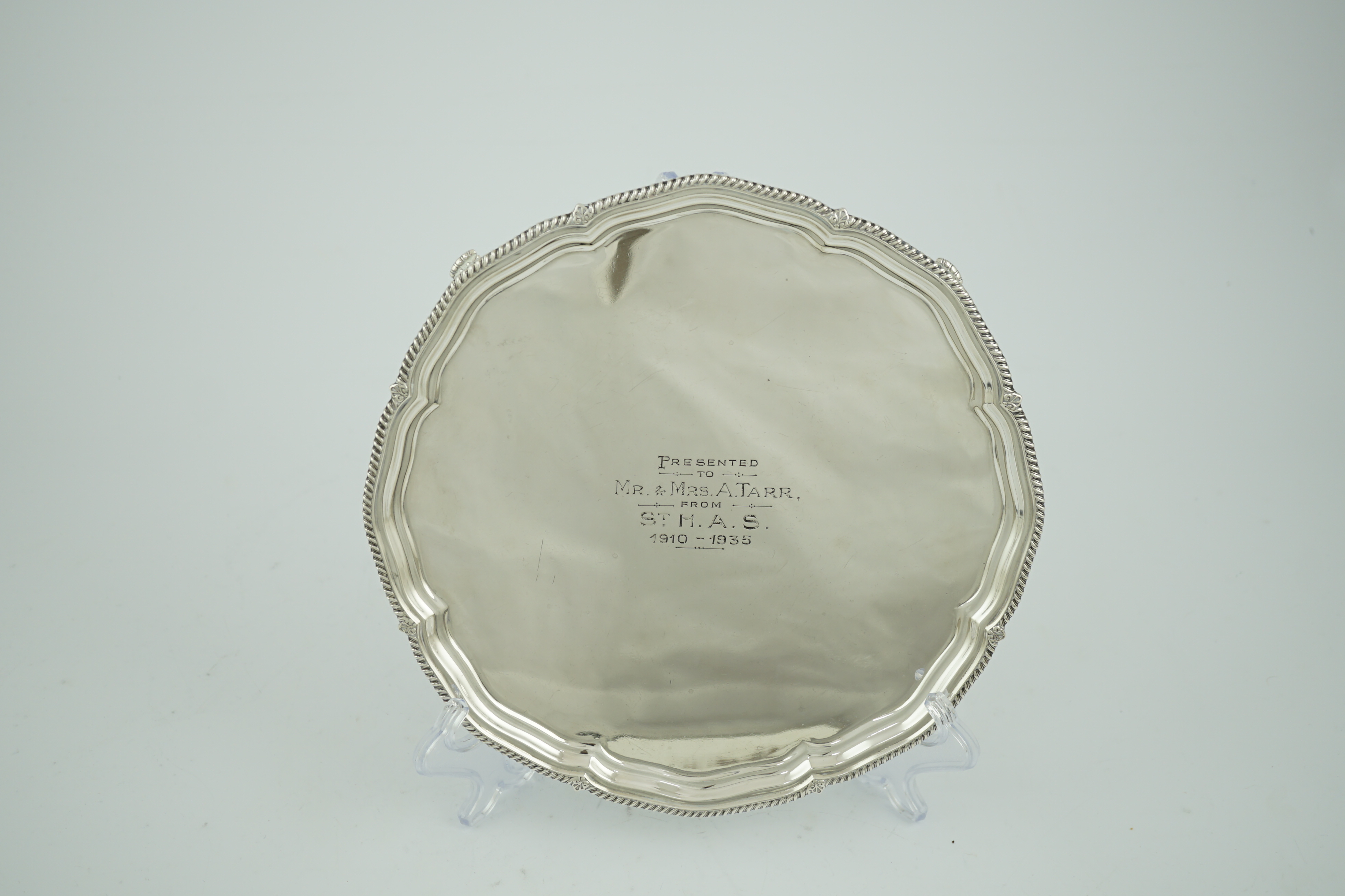 A George V silver salver, by George Howson